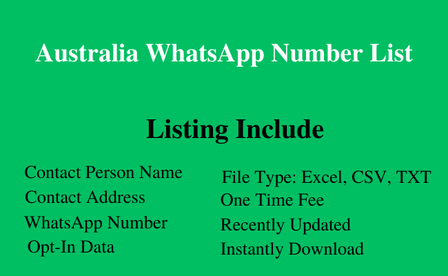 Australia whatsapp number list