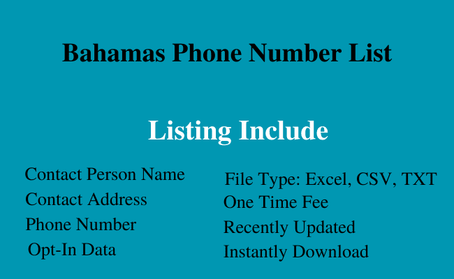 Bahamas phone number list