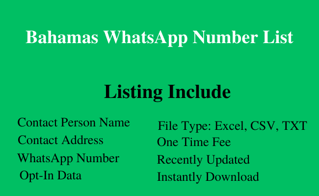 Bahamas whatsapp number list