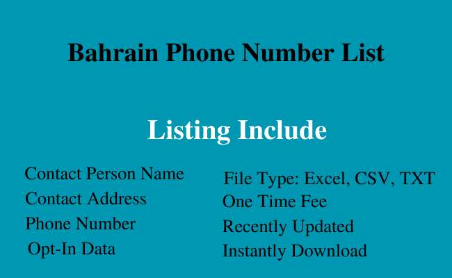 Bahrain phone number list