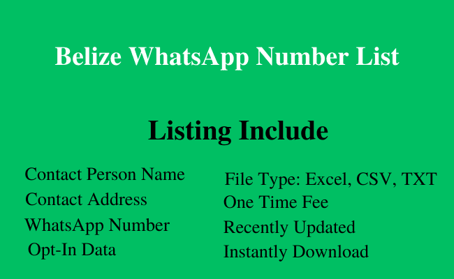 Belize whatsapp number list