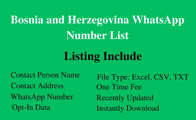 Bosnia and Herzegovina whatsapp number list