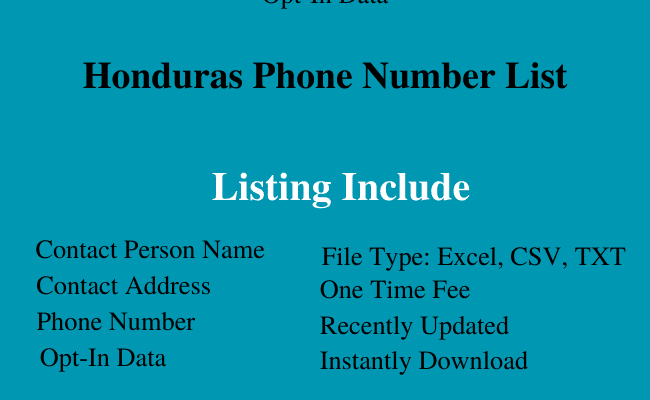 Honduras phone number list