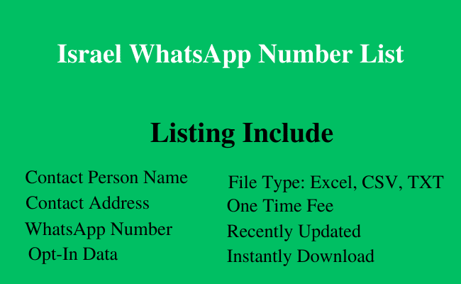 Israel whatsapp number list