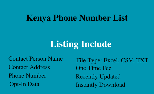 Kenya phone number list