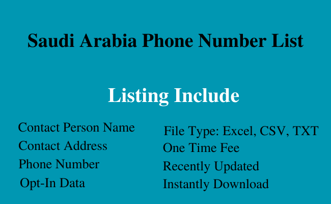 Saudi Arabia phone number list