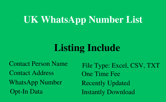 UK whatsapp number list